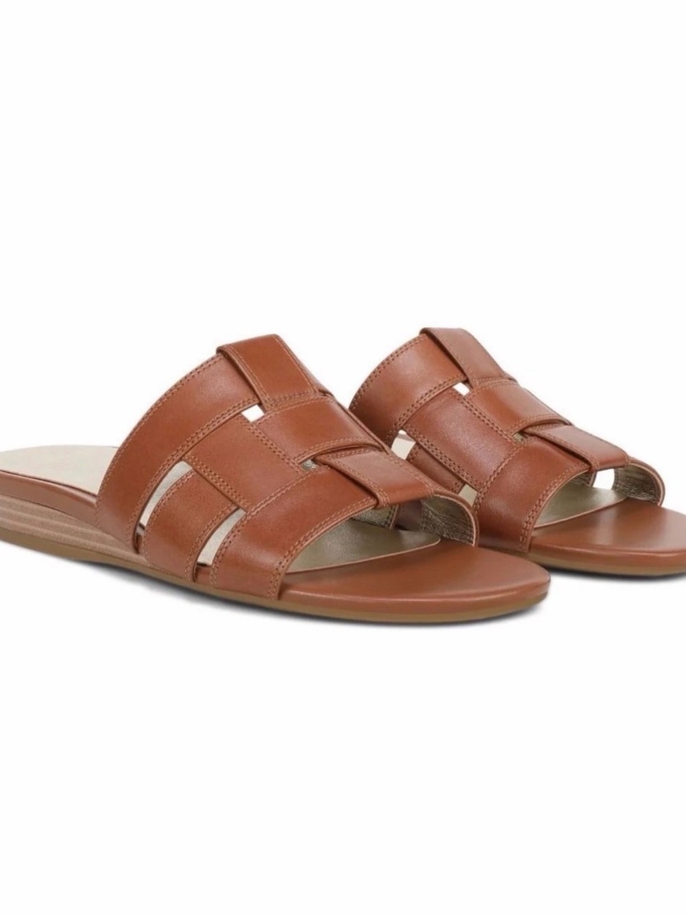 NWT Vionic Glendora Tan Leather Slide Sandals